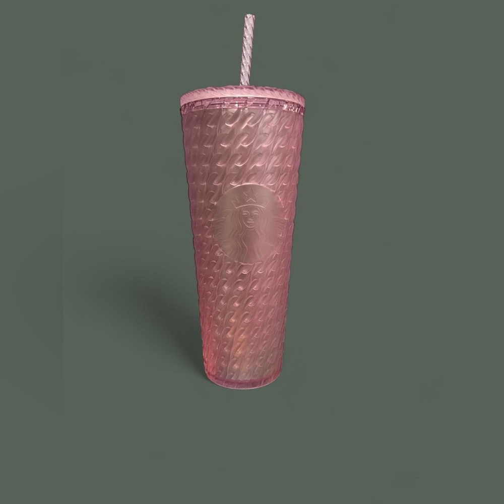 Starbucks 2024 Light Pink Matte Chain Link Soft Touch 24oz Venti Cold CupTumbler